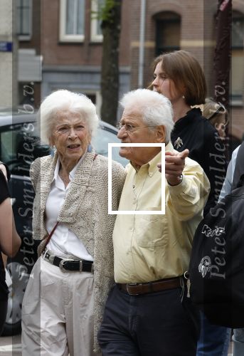 Amsterdam 7 augustus 2025
Herdenkingsdienst Derk Sauer in de westerkerk . Sonja Barend en haar man Abel Cahen