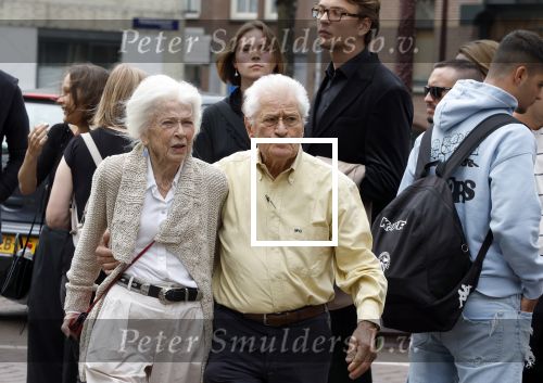 Amsterdam 7 augustus 2025
Herdenkingsdienst Derk Sauer in de westerkerk . Sonja Barend en haar man Abel Cahen