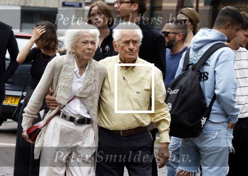 Amsterdam 7 augustus 2025
Herdenkingsdienst Derk Sauer in de westerkerk . Sonja Barend en haar man Abel Cahen