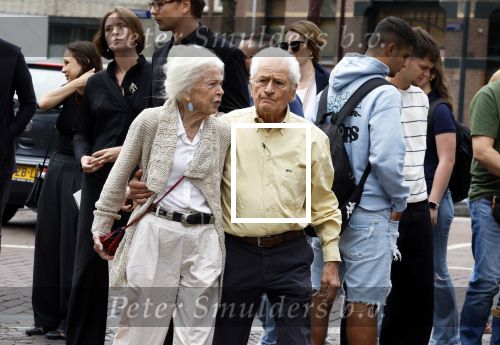 Amsterdam 7 augustus 2025
Herdenkingsdienst Derk Sauer in de westerkerk . Sonja Barend en haar man Abel Cahen
