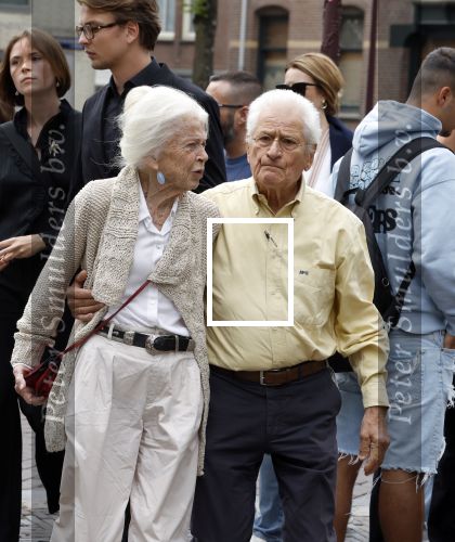 Amsterdam 7 augustus 2025
Herdenkingsdienst Derk Sauer in de westerkerk . Sonja Barend en haar man Abel Cahen