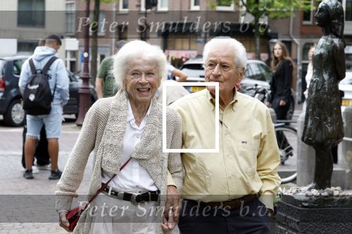 Amsterdam 7 augustus 2025
Herdenkingsdienst Derk Sauer in de westerkerk . Sonja Barend en haar man Abel Cahen