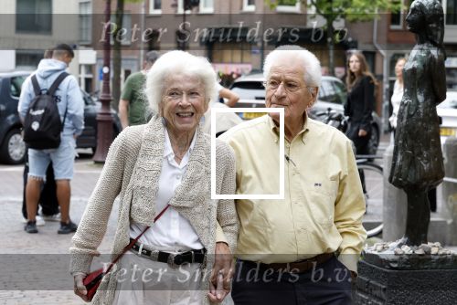 Amsterdam 7 augustus 2025
Herdenkingsdienst Derk Sauer in de westerkerk . Sonja Barend en haar man Abel Cahen