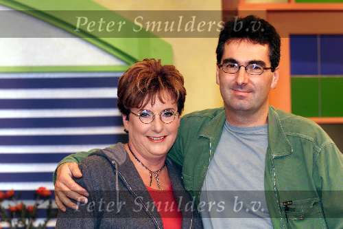 Hilversum 29 September 1999
Catherine Keyl in de studio.
met de producer van haar programma.