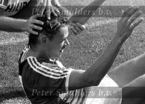 Frank Arnesen in dienst als voetballer bij PSV
PSV-AJAX kompetite 1987/1988, eindstand 4-2
Op de foto een blije Frank Arnesen.
30 Augustus 1987