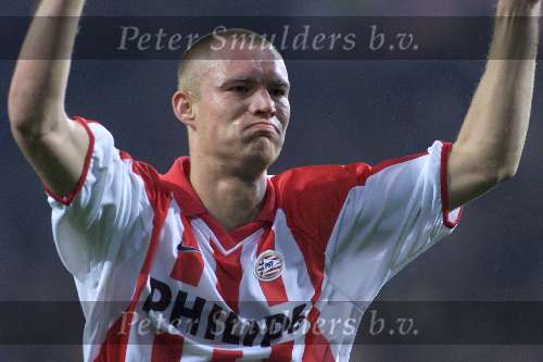 Eindhoven 26 september 2001
PSV - Lazio Roma
PSV blij na de 1-0 van Kevin Hofland