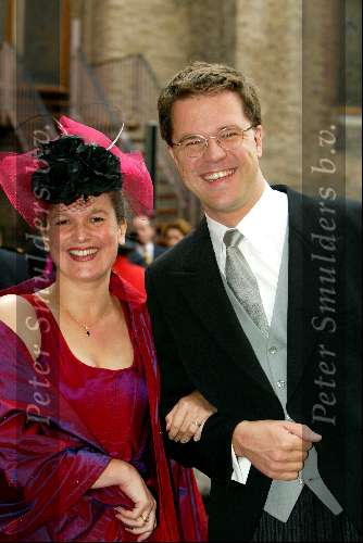 Den Haag 16 september 2003
Prinsjesdag 2003 .ministers en staatsecretarissen met hoedjes
Staatssecretaris Mark Rutte met vrouw