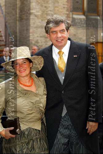 Den Haag 16 september 2003
Prinsjesdag 2003 .ministers en staatsecretarissen met hoedjes
Minister Veerman  met vrouw