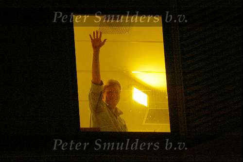 Den Haag 7 September 2003
Prins Willem Alexander zwaaiend nadat hij net vader is geworden