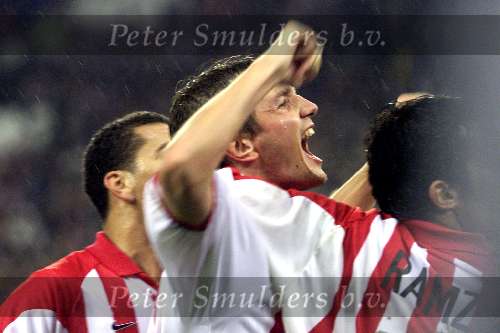 Arnhem 19 september 2001
PSV-Galatasaray 3-1
PSV blij na de 1-0 van Arnold Bruggink.