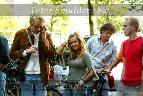 Amsterdam 22 september 2003
Adam Curry  met gsm en Silvie Meis