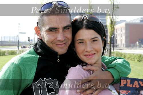 Amsterdam 22 april 2005
Laura Vina met Playboy (nicht Maxima) met man Sebastian
