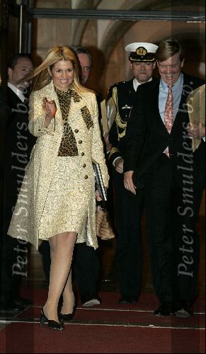 Amsterdam 1 november 2004
Prins Claus prijzen in het paleis op de dam.
Prinses Maxima en Prins Willem Alexander met oranje bandje
Peter Smulders bv