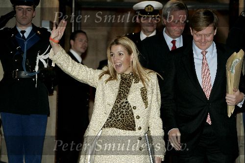 Amsterdam 1 november 2004
Prins Claus prijzen in het paleis op de dam.
Prinses Maxima en Prins Willem Alexander met oranje bandje
Peter Smulders bv