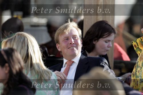 Scheveningen 9 juni 2005
Maxima  zwanger en Prins Willem Alexander bij strandtent Wij.
Feestje van Wapem.  
Peter Smulders bv