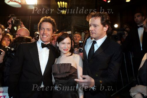 Amsterdam 8 november 2004
Bridget Jones Diary  acteurs Renee Zellweger Hugh Grant en Colin Firth bij premiere in tuschinski