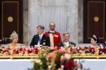 Amsterdam, 17 Juni 2026 Keizer Naruhito, keizerin Masako van Japan, Koning Willem Alexander Koningin Maxima Prinses Amalia en Prinses Ariane tijdens het staatsbanket in het Koninklijk Paleis Amsterdam. 

Naruhito brengt een driedaags staatsbezoek aan Nederland.

