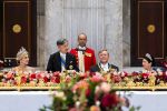 Amsterdam, 17 Juni 2026 Keizer Naruhito, keizerin Masako van Japan, Koning Willem Alexander Koningin Maxima Prinses Amalia en Prinses Ariane tijdens het staatsbanket in het Koninklijk Paleis Amsterdam. 

Naruhito brengt een driedaags staatsbezoek aan Nederland.

