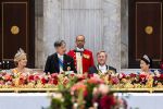 Amsterdam, 17 Juni 2026 Keizer Naruhito, keizerin Masako van Japan, Koning Willem Alexander Koningin Maxima Prinses Amalia en Prinses Ariane tijdens het staatsbanket in het Koninklijk Paleis Amsterdam. 

Naruhito brengt een driedaags staatsbezoek aan Nederland.

