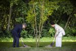 AMSTELVEEN  19 Juni 2026Keizer Nahurito, keizerin Masako van Japan tijdens een boomplant ceremonie in het Japanse Bloesempark tijdens de derde dag van het Japanse staatsbezoek aan Nederland.