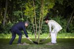 AMSTELVEEN  19 Juni 2026Keizer Nahurito, keizerin Masako van Japan tijdens een boomplant ceremonie in het Japanse Bloesempark tijdens de derde dag van het Japanse staatsbezoek aan Nederland.