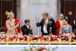Amsterdam, 17 Juni 2026 Keizer Naruhito, keizerin Masako van Japan, Koning Willem Alexander Koningin Maxima Prinses Amalia en Prinses Ariane tijdens het staatsbanket in het Koninklijk Paleis Amsterdam. 

Naruhito brengt een driedaags staatsbezoek aan Nederland.

