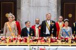 Amsterdam, 17 Juni 2026 Keizer Naruhito, keizerin Masako van Japan, Koning Willem Alexander Koningin Maxima Prinses Amalia en Prinses Ariane tijdens het staatsbanket in het Koninklijk Paleis Amsterdam. 

Naruhito brengt een driedaags staatsbezoek aan Nederland.

