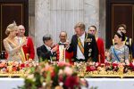 Amsterdam, 17 Juni 2026 Keizer Naruhito, keizerin Masako van Japan, Koning Willem Alexander Koningin Maxima Prinses Amalia en Prinses Ariane tijdens het staatsbanket in het Koninklijk Paleis Amsterdam. 

Naruhito brengt een driedaags staatsbezoek aan Nederland.

