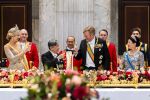 Amsterdam, 17 Juni 2026 Keizer Naruhito, keizerin Masako van Japan, Koning Willem Alexander Koningin Maxima Prinses Amalia en Prinses Ariane tijdens het staatsbanket in het Koninklijk Paleis Amsterdam. 

Naruhito brengt een driedaags staatsbezoek aan Nederland.

