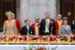 Amsterdam, 17 Juni 2026 Keizer Naruhito, keizerin Masako van Japan, Koning Willem Alexander Koningin Maxima Prinses Amalia en Prinses Ariane tijdens het staatsbanket in het Koninklijk Paleis Amsterdam. 

Naruhito brengt een driedaags staatsbezoek aan Nederland.


