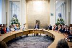 Den Haag 30 juni 2026
Koning Willem Alexander Koningin Maxima en prinses Amalia bij afscheid van Thom de Graaf in raad v State .