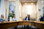 DEN HAAG 30 juni 2026 Koning Willem-Alexander, Koningin Maxima en Prinses Amalia is aanwezig bij de buitengewone vergadering van de Raad van State ter gelegenheid van het afscheid van de heer Thom de Graaf als vice-president.