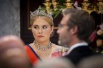 Amsterdam, 17 Juni 2026 Keizer Naruhito, keizerin Masako van Japan, Koning Willem Alexander Koningin Maxima Prinses Amalia en Prinses Ariane tijdens het staatsbanket in het Koninklijk Paleis Amsterdam. 

Naruhito brengt een driedaags staatsbezoek aan Nederland.

