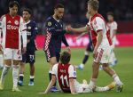 Amsterdam, 2 Mei 2026
Kompetitiewedstrijd AJAX-PSV, eindstand 2-2
Sergino Dest Mika Godts Sean Steur Rayane Bounida