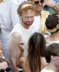 Amsterdam 1 augustus 2026
Malou Petter met haar vriend Sil v d  Wees tijdens de Gay Pride op de AVRO TROS Boot