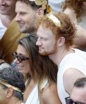 Amsterdam 1 augustus 2026
Malou Petter met haar vriend Sil v d  Wees tijdens de Gay Pride op de AVRO TROS Boot