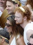 Amsterdam 1 augustus 2026
Malou Petter met haar vriend Sil v d  Wees tijdens de Gay Pride op de AVRO TROS Boot