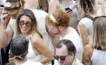 Amsterdam 1 augustus 2026
Malou Petter met haar vriend Sil v d  Wees tijdens de Gay Pride op de AVRO TROS Boot