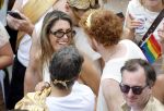 Amsterdam 1 augustus 2026
Malou Petter met haar vriend Sil v d  Wees tijdens de Gay Pride op de AVRO TROS Boot