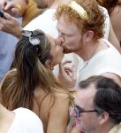 Amsterdam 1 augustus 2026
Malou Petter met haar vriend Sil v d  Wees tijdens de Gay Pride op de AVRO TROS Boot