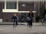 Amsterdam 23 maart 2007
Jennemiek Spijkerman met zoon Joska op de fiets.