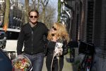 Amsterdam 12 april 2010
Paptricia Paay met hondje  en vriend Nicky v Dam op terras bij de joffers.
Peter Smulders bv