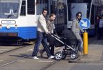 Amsterdam 17 maart 2010
AZ doelman Romero en zijn vrouw achter de kinderwagen in Amsterdam.
Peter Smulders bv