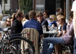 Amsterdam 2 april 2011
Caroline Tensen met vriend Peter Gallas en dochter Lotte op terras bij cafe George.
Peter Smulders bv