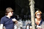Amsterdam 2 april 2011
Caroline Tensen met vriend Peter Gallas en dochter Lotte op terras bij cafe George.
Peter Smulders bv