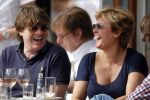Amsterdam 2 april 2011
Caroline Tensen met vriend Peter Gallas en dochter Lotte op terras bij cafe George.
Peter Smulders bv