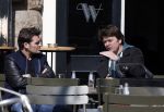 Amsterdam 3 april 2013
Jeroen v d Boom en Beau v Erven Dorens op terras.
Peter Smulders bv