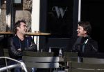 Amsterdam 3 april 2013
Jeroen v d Boom en Beau v Erven Dorens op terras.
Peter Smulders bv