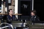 Amsterdam 3 april 2013
Jeroen v d Boom en Beau v Erven Dorens op terras.
Peter Smulders bv