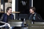 Amsterdam 3 april 2013
Jeroen v d Boom en Beau v Erven Dorens op terras.
Peter Smulders bv